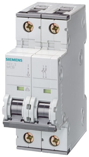 [5177CC63A] INTERRUPTOR TERMOMAGNETICO P/RIEL/DIN 2P 63A 480V 5SY42637CC SIEMENS