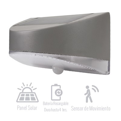 [3TE0101] LUMINARIA LED PARED EXTERIOR SOLAR 1.2W 100LM 4000K IP45 SOL-LED/01