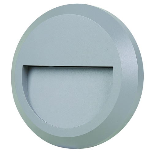 [3TE804G] LUMINARIA LED PARED REDONDO GRIS 1W 127V 100LM IP65 4000K HLED-804/G