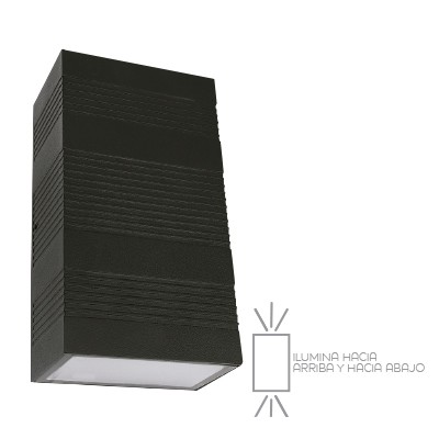 [3TE148] LUMINARIA PARED LED NEGRO 6W 100-240V 300lm 4000K HLED-841
