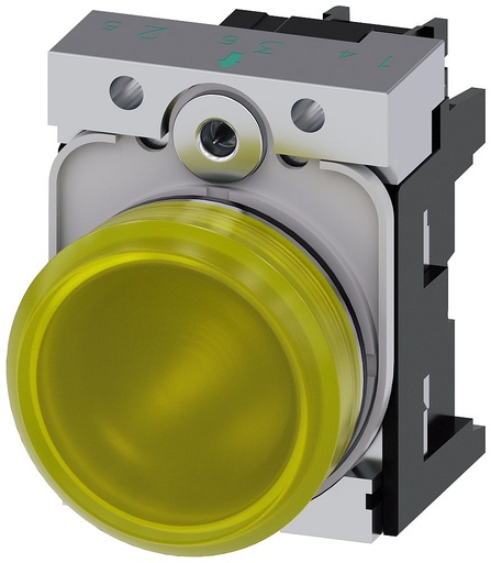 [517301AA0] LUZ PILOTO LED AMARILLA 24V AC/DC METAL S/CONTACTO AUX 3SU11526AA301AA