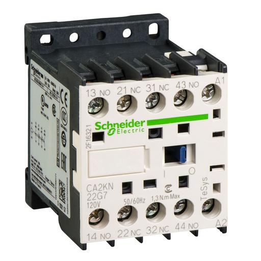 [9702G7] MINI CONTACTOR AUXILIAR DE CONTROL 2NA+2NC BOBINA 120V AC