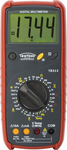 [TB313] MULTÍMETRO DIGITAL CON PROTECCION  AUTOMÁTICA DE RANGOS 600 V AC/DC.