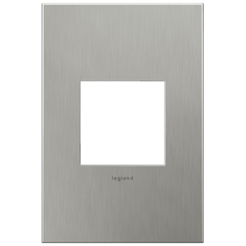 [221MS4] PLACA ACERO 1 GANG BRUSHED STAINLESS ADORNE AWM1G2MS4