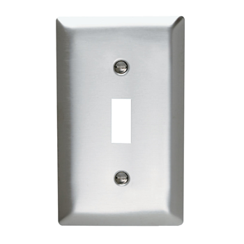 [D0425] PLACA ACERO INOX APAGADOR SENCILLO PALANCA 1 GANG SS1