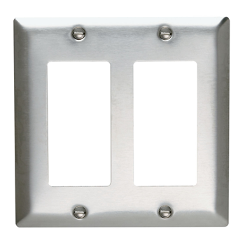 [D04262P] PLACA ACERO INOX DECORATOR 2 GANG SS262