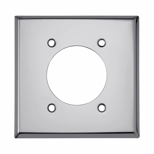 [45068B] PLACA ACERO INOX TOMA INDUSTRIAL 30/50A 2 GANG 68-BOX
