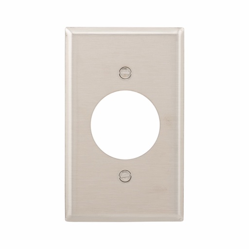 [45093111B] PLACA ACERO INOX TOMA MEDIA VUELTA 20/30A 1 GANG 93111-BOX1