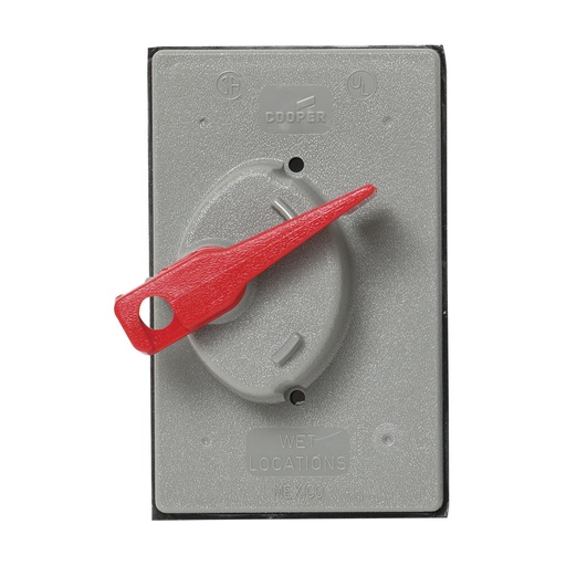 [E072983] PLACA INTEMPERIE APAGADOR SENCILLO PALANCA 1 GANG GRIS 2983