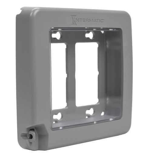 [ITMWP2600G] PLACA INTEMPERIE DECORA PERFIL BAJO 2 GANG WP6200G GRIS INTERMATIC