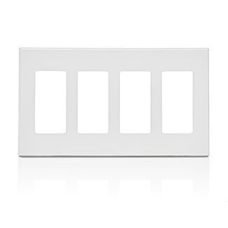 [LEV80312-SW] PLACA PLASTICA PRESION DECORA 4 GANG BLANCO 80312-SW