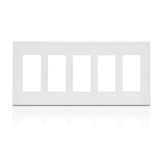 [LEV80321-SW] PLACA PLASTICA PRESION DECORA 5 GANG BLANCO 80321-SW