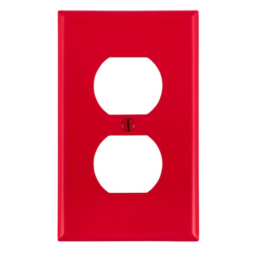 [LEV80703-R] PLACA PLASTICA TOMA DOBLE 1 GANG ROJO 80703-R