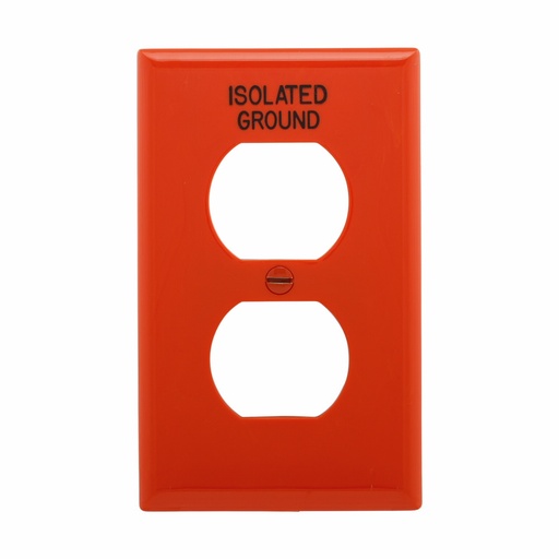 [4505132RN] PLACA PLASTICA TOMA DOBLE TIERRA AISLADA NARANJA IG5132RN-BOX