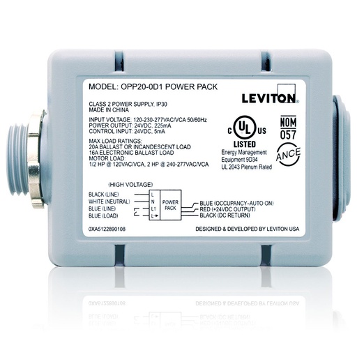[LEVOPP20-D1] POWER PACK P/ SENSOR 24VDC 225mA 20A 125/277V OPP20-D1
