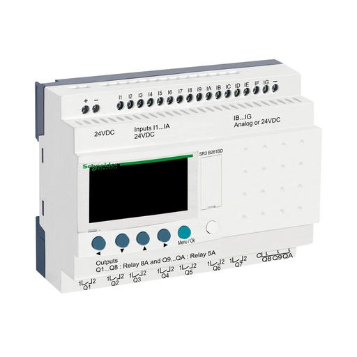 [994261B] RELE ZELIO SR3B261BD 24VDC 10+6E/10S ANALOG (0-10VDC )