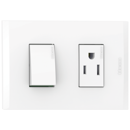 [2132231B] TOMA COMBINADO APAGADOR 1P 15A + TOMA 15A BLANCO NOBILE AF2231EB