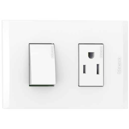 [2132232EB] TOMA COMBINADO APAGADOR 3V 15A + TOMA 15A BLANCO NOBILE AF2232EB
