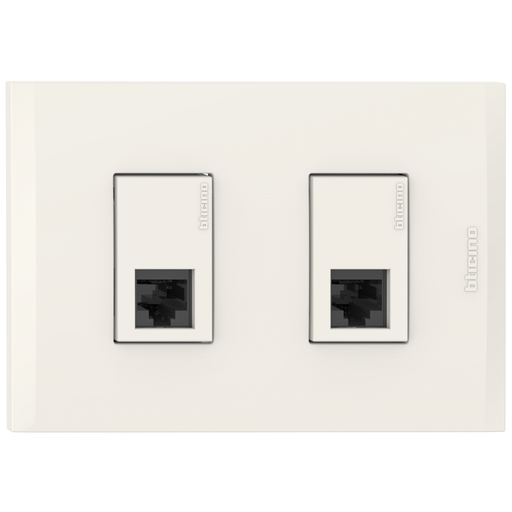 [2132279EM] TOMA DATOS DOBLE RJ45 CAT.6 MARFIL NOBILE AF2279EM