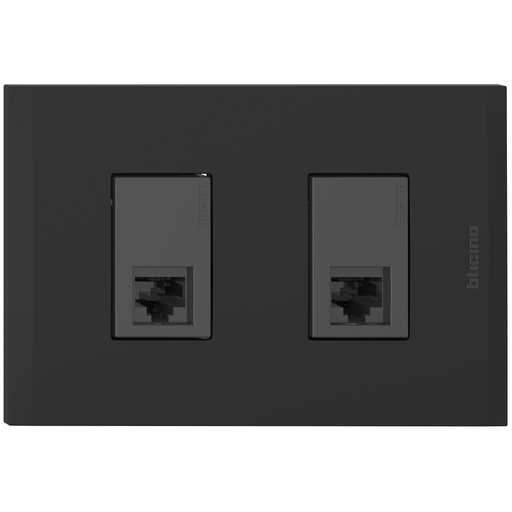 [2132279NG] TOMA DATOS DOBLE RJ45 CAT.6 NEGRO NOBILE AF2279EANG