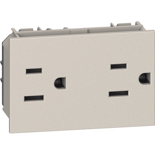 [214KM4188] TOMA DOBLE 2P 3H 15A 125V 3 MODULOS ARENA LIVING NOW KM4188