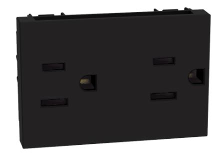 [226JB4188] TOMA DOBLE 2P 3H 15A 125V 3 MODULOS MATIXGO NEGRO JB4188
