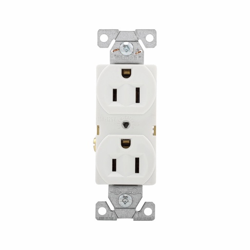 [450BR15W] TOMA DOBLE COMERCIAL 2P 3H 15A 125V NEMA 5-15R BLANCO BR15W