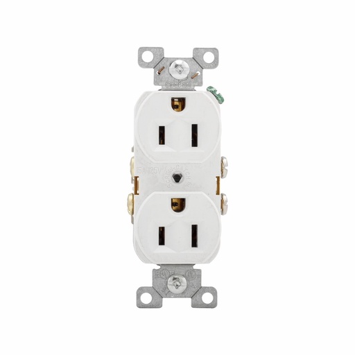 [45015W] TOMA DOBLE COMERCIAL 2P 3H 15A 125V NEMA 5-15R BLANCO CR15W