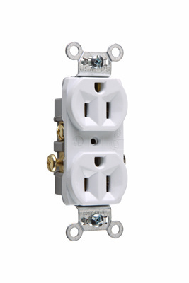 [D0815] TOMA DOBLE COMERCIAL 2P 3H 15A 125V NEMA 5-15R BLANCO CR15W