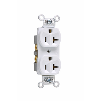 [D0220] TOMA DOBLE COMERCIAL 2P 3H 20A 125V NEMA 5-20R BLANCO CR20W