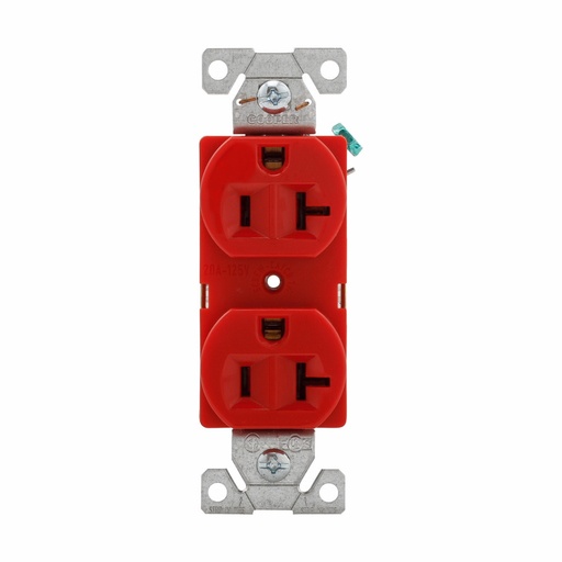 [450BR20D] TOMA DOBLE COMERCIAL 2P 3H 20A 125V NEMA 5-20R ROJO BR20RD