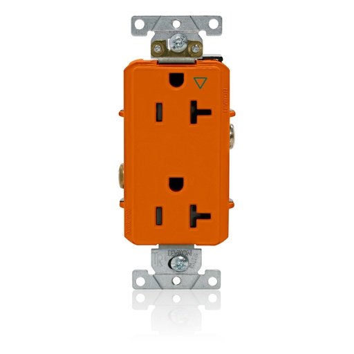 [LEV16362-OIG] TOMA DOBLE DECORA INDUSTRIA IG 2P 3H 20A 125V 5-20R NARANJA 16362-OIG