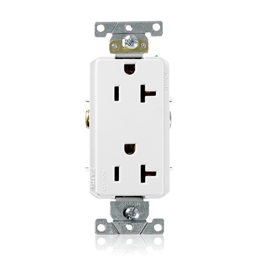[LEV16342-W] TOMA DOBLE DECORA INDUSTRIAL 2P 3H 20A 125V NEMA 5-20R BLANCO 16342-W