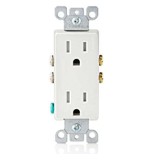 [LEVT5325-W] TOMA DOBLE DECORA RESI TR 2P 3H 15A 125V NEMA 5-15R BLANCO T5325-W