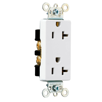 [D02352] TOMA DOBLE DECORATOR COMERCIAL 2P 3H 20A 125V NEMA 5-20R BLANCO 26352W