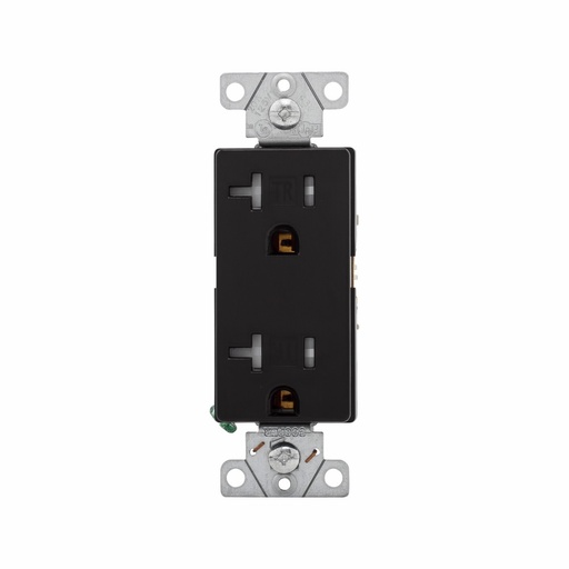 [450TR6352BK] TOMA DOBLE DECORATOR COMERCIAL TR 2P 3H 20A 125V NEGRO TR6352BK-BOX