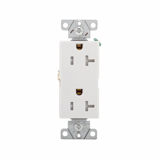 [450TR6352W] TOMA DOBLE DECORATOR COMER TR 2P 3H 20A 125V NEMA 5-20R BLANCO TR6352W