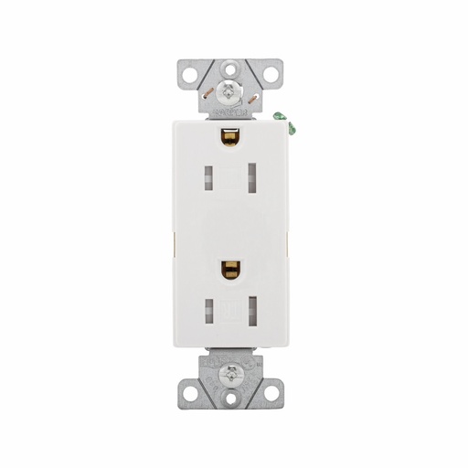 [4506252BOX] TOMA DOBLE DECORATOR INDUS TR 2P 3H 15A 125V NEMA 5-15R BLANCO TR6252W