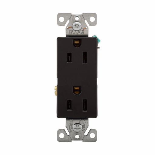 [4506252BK] TOMA DOBLE DECORATOR INDUSTRIA 2P3H 15A 125V NEMA5-15R NEGRO 6252BK-BU