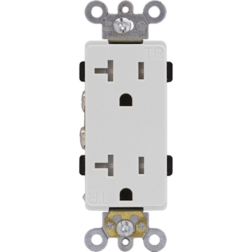 [E077352W] TOMA DOBLE DECOR COMERCIAL TR 2P3H 20A 125V NEMA 5-20R BLANCO TR7352-W