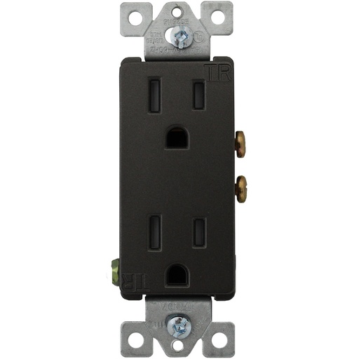 [E021107BK] TOMA DOBLE DECOR RESI TR 2P 3H 15A 125V NEMA 5-15R NEGRO TR1107BK
