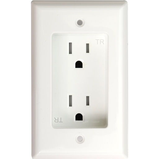 [E021108] TOMA DOBLE DECOR TR EMPOTRAR 2P 3H 15A 125V NEMA5-15R C/PLACA TR1108-W
