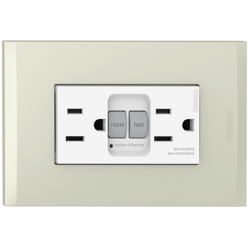 [2136028CH] TOMA DOBLE GFCI 2P 3H 15A 125V NEMA 5-15R CHAMPAGNE NOBILE AF6028EBCH
