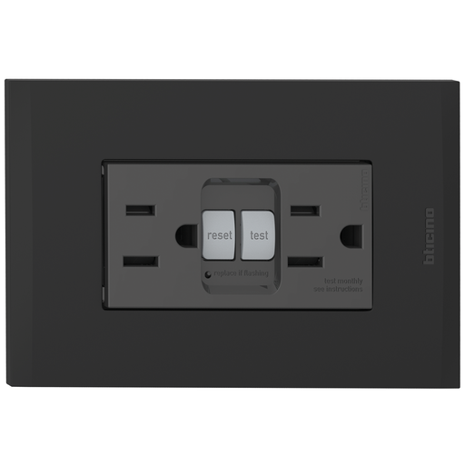 [2136028NG] TOMA DOBLE GFCI 2P 3H 15A 125V NEMA 5-15R NEGRO NOBILE AF6028EANG