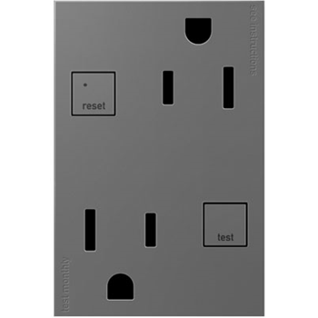 [2212153M4] TOMA DOBLE GFCI TR 2P 3H 15A 125V 1 GANG+ MAGNESIO ADORNE AGFTR2153M4