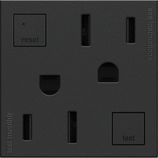 [2212152G] TOMA DOBLE GFCI TR 2P 3H 15A 125V GRAFITO ADORNE AGFTR2152G4