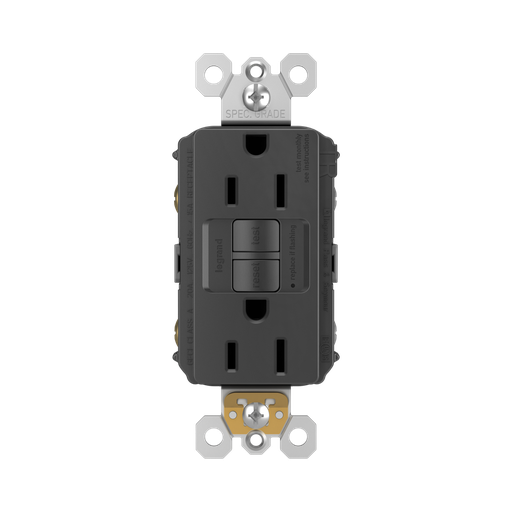 [D021597TRBK] TOMA DOBLE GFCI TR 2P 3H 15A 125V NEMA 5-15R NEGRO RADIANT 1597TRBK