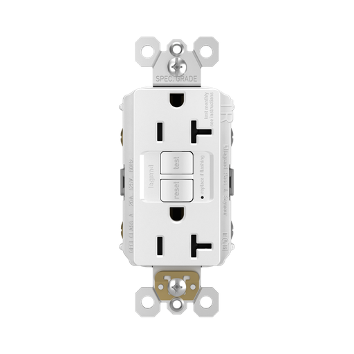 [D02209TRW] TOMA DOBLE GFCI TR 2P 3H 20A 125V NEMA 5-20R BLANCO RADIANT 2097TRW