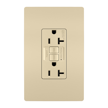 [D022097TRI] TOMA DOBLE GFCI TR 2P 3H 20A 125V NEMA 5-20R MARFIL RADIANT 2097TRI