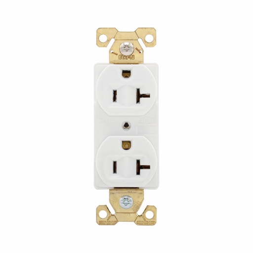 [4505352W] TOMA DOBLE INDUSTRIAL 2P 3H 20A 125V NEMA 5-20R  BLANCO AH5352W